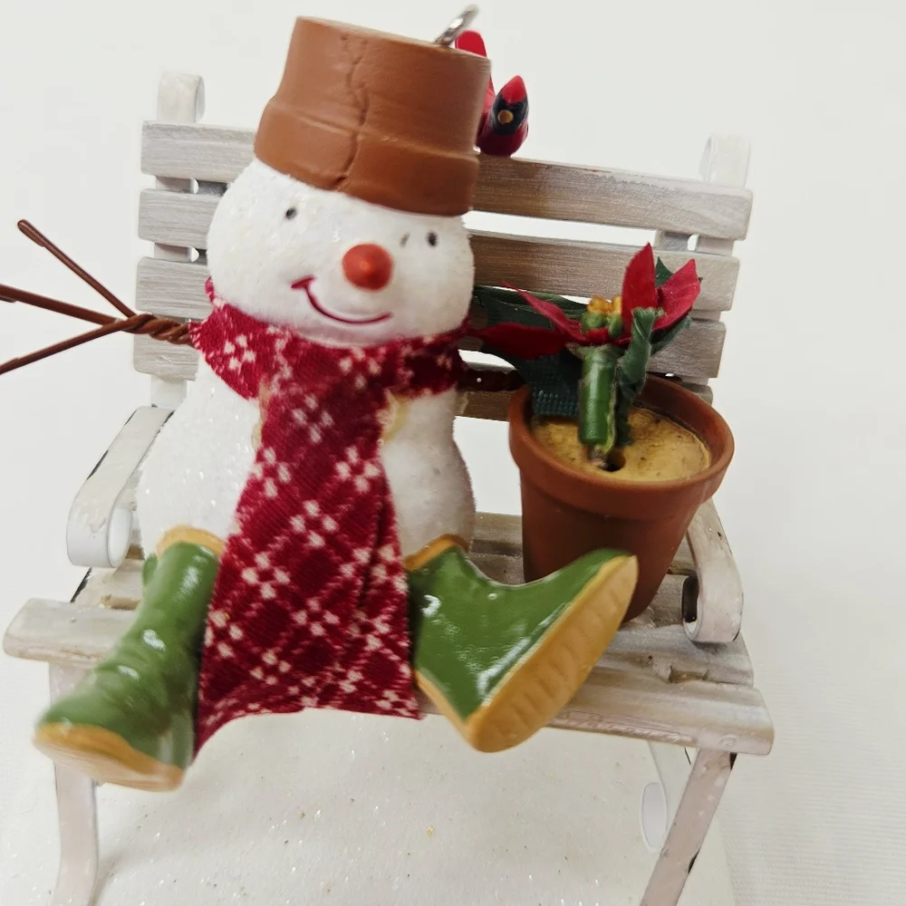 Hallmark Keepsake Garden Bench Buddies Ornament 2007 Snowmen Winter Garden